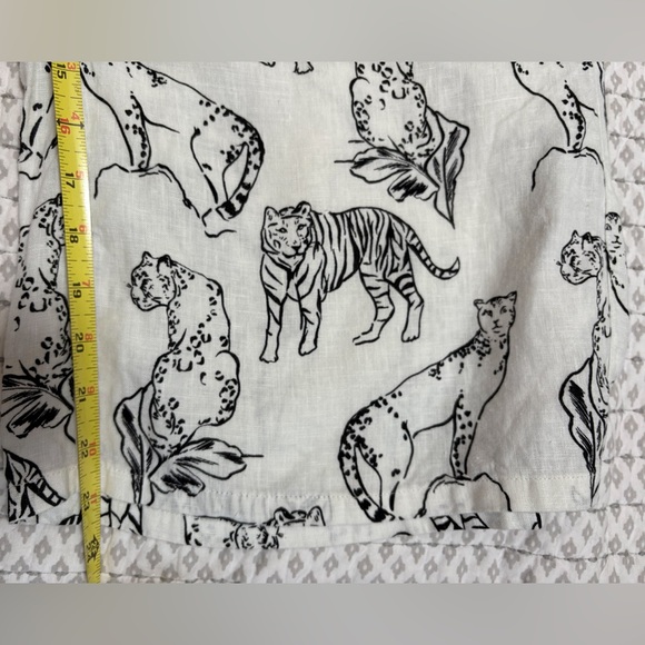 Cynthia Rowley Linen Big Cats Print Pants Size Medium - Picture 3 of 5